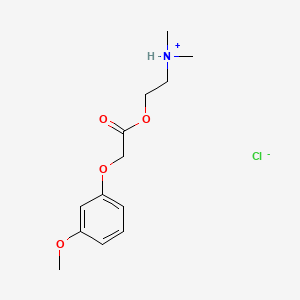 molecular formula C13H20ClNO4 B15341816 2-[2-(3-methoxyphenoxy)acetyl]oxyethyl-dimethylazanium;chloride CAS No. 35158-64-6
