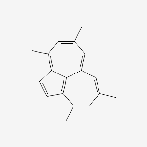 molecular formula C18H18 B15341828 Cyclopenta(ef)heptalene, 3,5,8,10-tetramethyl- CAS No. 17597-70-5