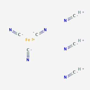 molecular formula C6H3FeN6 B15341904 Trihydrogen hexa(cyano-C)ferrate(3-) CAS No. 17126-46-4