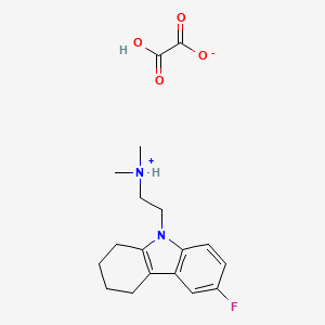 molecular formula C18H23FN2O4 B15341909 Carbazole, 1,2,3,4-tetrahydro-9-(2-dimethylaminoethyl)-6-fluoro-, oxalate CAS No. 41734-56-9
