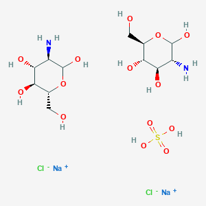 molecular formula C12H28Cl2N2Na2O14S B15341940 disodium;(3R,4R,5S,6R)-3-amino-6-(hydroxymethyl)oxane-2,4,5-triol;sulfuric acid;dichloride 