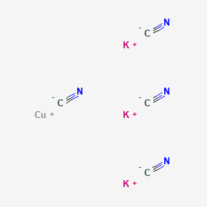 molecular formula C4CuK3N4 B15342004 Tripotassium tetra(cyano-C)cuprate(3-) CAS No. 14263-73-1