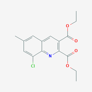 molecular formula C16H16ClNO4 B15342028 Diethyl 8-chloro-6-methylquinoline-2,3-dicarboxylate 