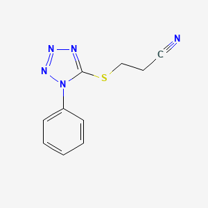 molecular formula C10H9N5S B15342034 Propanenitrile, 3-[(1-phenyl-1H-tetrazol-5-yl)thio]- CAS No. 3751-46-0