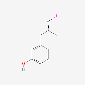 molecular formula C10H13IO B15342050 Phenol, 3-(3-iodo-2-methylpropyl)-, (R)- CAS No. 143239-04-7