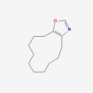molecular formula C13H21NO B15342099 Cyclododecoxazole, 4,5,6,7,8,9,10,11,12,13-decahydro- CAS No. 38303-23-0