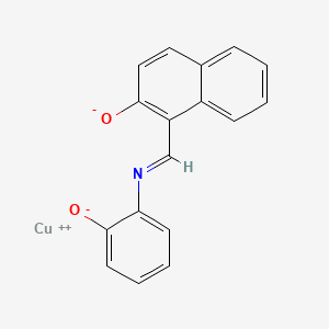 molecular formula C17H11CuNO2 B15342148 (1-(((2-Hydroxyphenyl)imino)methyl)-2-naphtholato(2-)-N,O,O')copper CAS No. 15680-42-9
