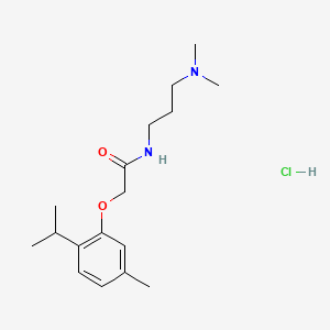molecular formula C17H29ClN2O2 B15342154 Acetamide, N-(3-(dimethylamino)propyl)-2-(thymyloxy)-, monohydrochloride CAS No. 32305-18-3