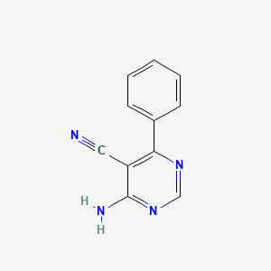 molecular formula C11H8N4 B15342164 4-Amino-6-phenylpyrimidine-5-carbonitrile CAS No. 19796-49-7