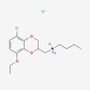 molecular formula C15H23Cl2NO3 B15342303 2-Butylaminomethyl-5-chloro-8-ethoxy-1,4-benzodioxan hydrochloride CAS No. 14057-60-4