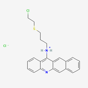 molecular formula C22H22Cl2N2S B15342341 12-((3-((2-Chloroethyl)thio)propyl)amino)benz(b)acridine hydrochloride CAS No. 38915-56-9