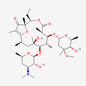 molecular formula C37H63NO12 B15342450 (1S,2R,5R,6S,7S,8R,9R,11R)-8-[(2S,3R,4S,6R)-4-(dimethylamino)-3-hydroxy-6-methyloxan-2-yl]oxy-2-ethyl-9-hydroxy-6-[(2R,4R,5S,6S)-5-hydroxy-4-methoxy-4,6-dimethyloxan-2-yl]oxy-1,5,7,9,11,13-hexamethyl-3,15-dioxabicyclo[10.2.1]pentadec-12-ene-4,14-dione 