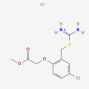 molecular formula C11H14Cl2N2O3S B15342533 (2-(((Aminoiminomethyl)thio)methyl)-4-chlorophenoxy) acetic acid methyl ester monohydrochloride CAS No. 16253-45-5