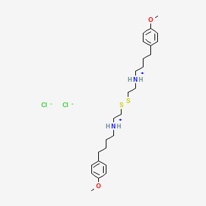 molecular formula C26H42Cl2N2O2S2 B15342543 N,N'-Dithiodiethylenebis(4-(p-methoxyphenyl)butylamine) dihydrochloride CAS No. 36894-65-2