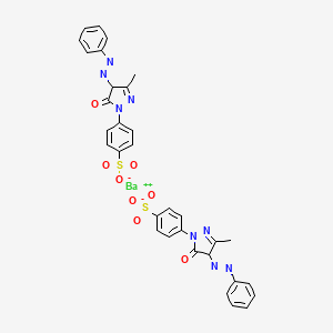 molecular formula C32H26BaN8O8S2 B15342585 Barium bis(p-(4,5-dihydro-3-methyl-5-oxo-4-(phenylazo)-1H-pyrazol-1-yl)benzenesulphonate) CAS No. 37672-83-6