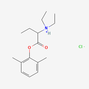 molecular formula C16H26ClNO2 B15342634 [1-(2,6-dimethylphenoxy)-1-oxobutan-2-yl]-diethylazanium;chloride CAS No. 1877-24-3
