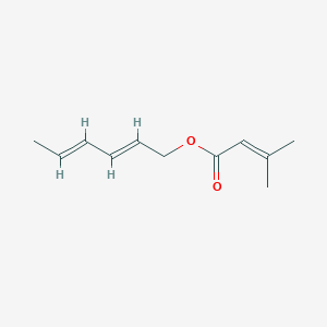 molecular formula C11H16O2 B15342658 Hexa-2,4-dien-1-yl 3-methylbut-2-enoate CAS No. 16491-31-9