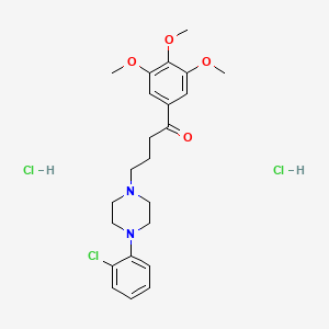 molecular formula C23H31Cl3N2O4 B15342665 Butyrophenone, 4-(4-(o-chlorophenyl)piperazinyl)-3',4',5'-trimethoxy-, dihydrochloride CAS No. 17755-85-0