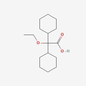 molecular formula C16H28O3 B15342681 Acetic acid, dicyclohexylethoxy- CAS No. 101726-03-8