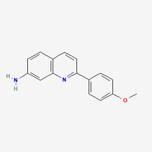 molecular formula C16H14N2O B15342728 2-(4-Methoxyphenyl)quinolin-7-amine 