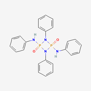 molecular formula C24H22N4O2P2 B15342732 N,N',1,3-Tetraphenyl-1,3,2,4-diazadiphosphetidine-2,4-diamine 2,4-dioxide CAS No. 13824-04-9