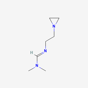 molecular formula C7H15N3 B15342737 Formamidine, N,N-dimethyl-N'-(2-(1-aziridinyl)ethyl)- CAS No. 101398-54-3