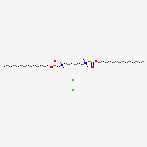 molecular formula C42H86Cl2N2O4 B15342872 Ammonium, hexamethylenebis((carboxymethyl)dimethyl-, dichloride, ditetradecyl ester CAS No. 18277-77-5