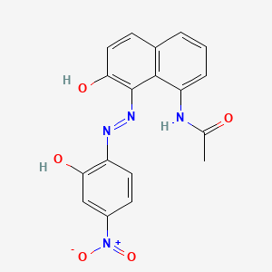 molecular formula C18H14N4O5 B15342903 Acetamide, N-(7-hydroxy-8-((2-hydroxy-4-nitrophenyl)azo)-1-naphthalenyl)- CAS No. 4325-96-6