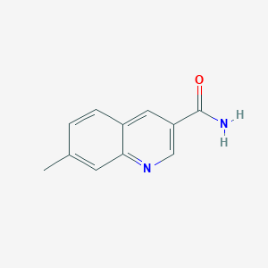 molecular formula C11H10N2O B15342991 7-Methylquinoline-3-carboxamide 