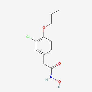 molecular formula C11H14ClNO3 B15343057 Acetohydroxamic acid, 2-(3-chloro-4-propoxyphenyl)- CAS No. 23142-40-7