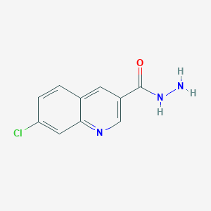 molecular formula C10H8ClN3O B15343058 7-Chloroquinoline-3-carbohydrazide 