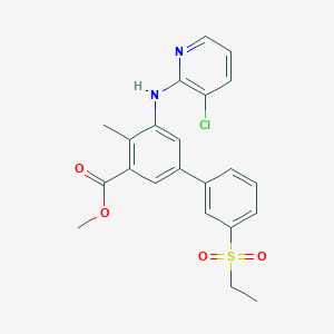molecular formula C22H21ClN2O4S B15343185 Methyl 5-[(3-chloropyridin-2-yl)amino]-3'-(ethylsulfonyl)-4-methylbiphenyl-3-carboxylate 