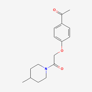 molecular formula C16H21NO3 B15343206 Acetophenone, 4'-(4-methylpiperidinocarbonylmethoxy)- CAS No. 31189-06-7