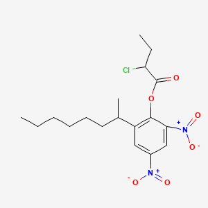 molecular formula C18H25ClN2O6 B15343211 Butyric acid, 2-chloro-, 2-(1-methylheptyl)-4,6-dinitrophenyl ester CAS No. 2411-01-0