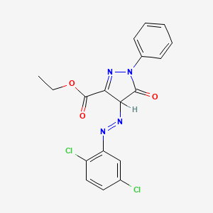 molecular formula C18H14Cl2N4O3 B15343227 Ethyl 4-[(2,5-dichlorophenyl)azo]-4,5-dihydro-5-oxo-1-phenyl-1h-pyrazole-3-carboxylate CAS No. 2008-88-0
