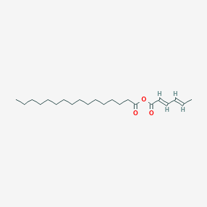 molecular formula C22H38O3 B15343234 Hexa-2,4-dienoic palmitic anhydride CAS No. 21146-90-7