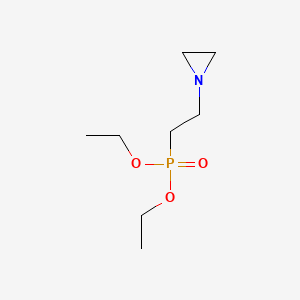 molecular formula C8H18NO3P B15343255 Phosphonic acid, (2-(1-aziridinyl)ethyl)-, diethyl ester CAS No. 1010-38-4