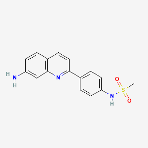 molecular formula C16H15N3O2S B15343283 N-[4-(7-aminoquinolin-2-yl)phenyl]methanesulfonamide 