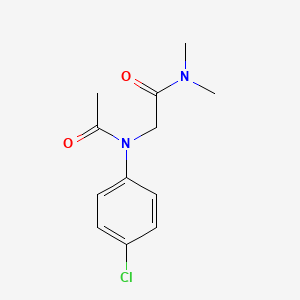 molecular formula C12H15ClN2O2 B15343303 Acetanilide, 4'-chloro-N-(dimethylcarbamoylmethyl)- CAS No. 105900-85-4