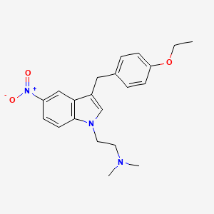 molecular formula C21H25N3O3 B15343310 INDOLE, 1-(2-(DIMETHYLAMINO)ETHYL)-3-(p-ETHOXYBENZYL)-5-NITRO- CAS No. 101831-86-1