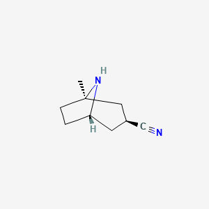 molecular formula C9H14N2 B15343436 (1R,3S,5S)-1-methyl-8-azabicyclo[3.2.1]octane-3-carbonitrile CAS No. 216753-59-2