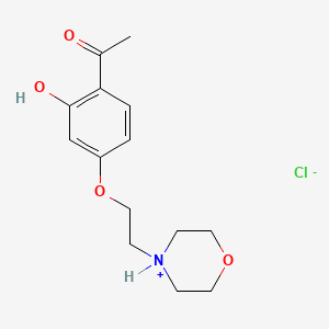 molecular formula C14H20ClNO4 B15343525 Acetophenone, 2'-hydroxy-4'-(2-(morpholino)ethoxy)-, hydrochloride CAS No. 20800-09-3
