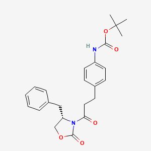 molecular formula C24H28N2O5 B15343668 tert-Butyl (4-{3-[(4S)-4-benzyl-2-oxo-1,3-oxazolidin-3-yl]-3-oxopropyl}phenyl)carbamate CAS No. 1245642-67-4
