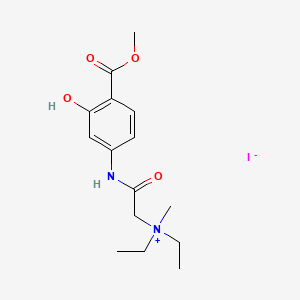 molecular formula C15H23IN2O4 B15343691 Methyl 4-(2-(diethylamino)acetylamino)salicylate, methiodide CAS No. 13087-46-2