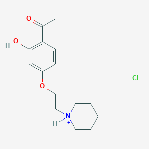 molecular formula C15H22ClNO3 B15343746 Acetophenone, 6'-hydroxy-4'-(2-(piperidino)ethoxy)-, hydrochloride CAS No. 21092-66-0