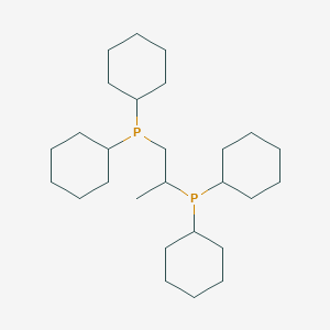 molecular formula C27H50P2 B15343757 Dicyclohexyl(1-dicyclohexylphosphanylpropan-2-yl)phosphane 