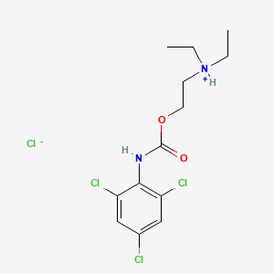 molecular formula C13H18Cl4N2O2 B15343840 diethyl-[2-[(2,4,6-trichlorophenyl)carbamoyloxy]ethyl]azanium;chloride CAS No. 20228-99-3