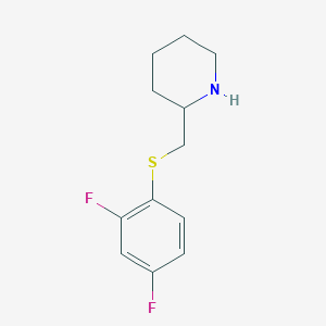molecular formula C12H15F2NS B15343855 2-[(2,4-Difluorophenyl)sulfanylmethyl]piperidine 