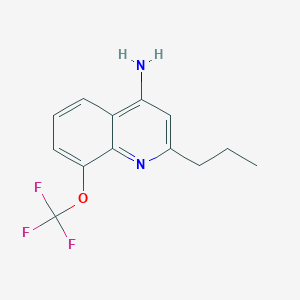 molecular formula C13H13F3N2O B15343872 4-Amino-2-propyl-8-trifluoromethoxyquinoline 