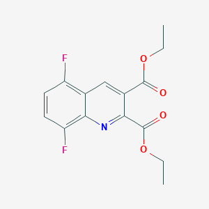 molecular formula C15H13F2NO4 B15343904 Diethyl 5,8-difluoroquinoline-2,3-dicarboxylate 